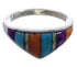 Sterling Silver Multicolor Inlay Ring Size 6-3/4 EX43906